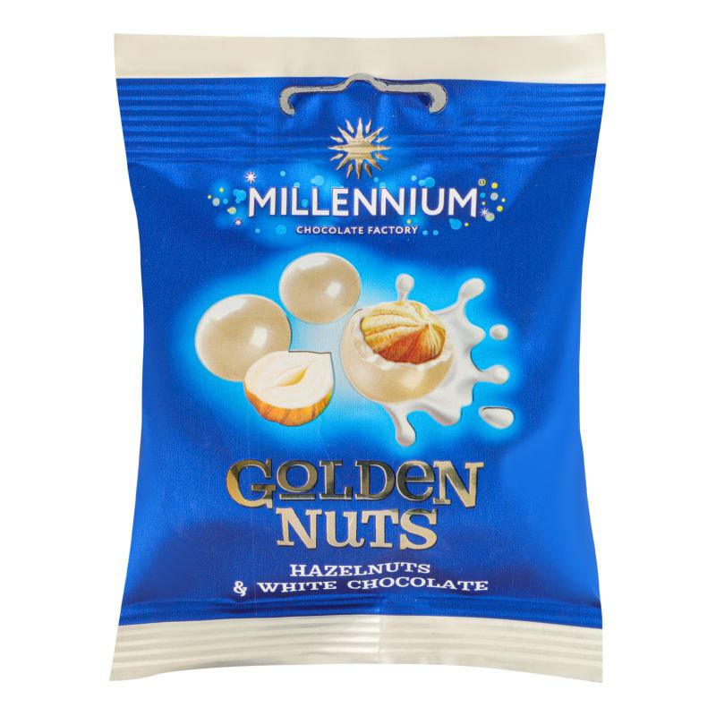 Драже Millennium Golden Nut фундук у білому шоколаді 50г